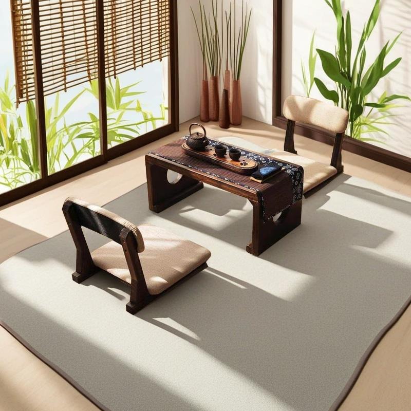 榻榻米椅子实木日式飘窗椅沙发椅床用靠背椅和室椅矮座椅无腿凳子