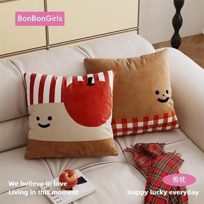 红色可爱结婚方形抱枕套客厅沙发靠枕床头靠垫大靠背女生腰枕含芯