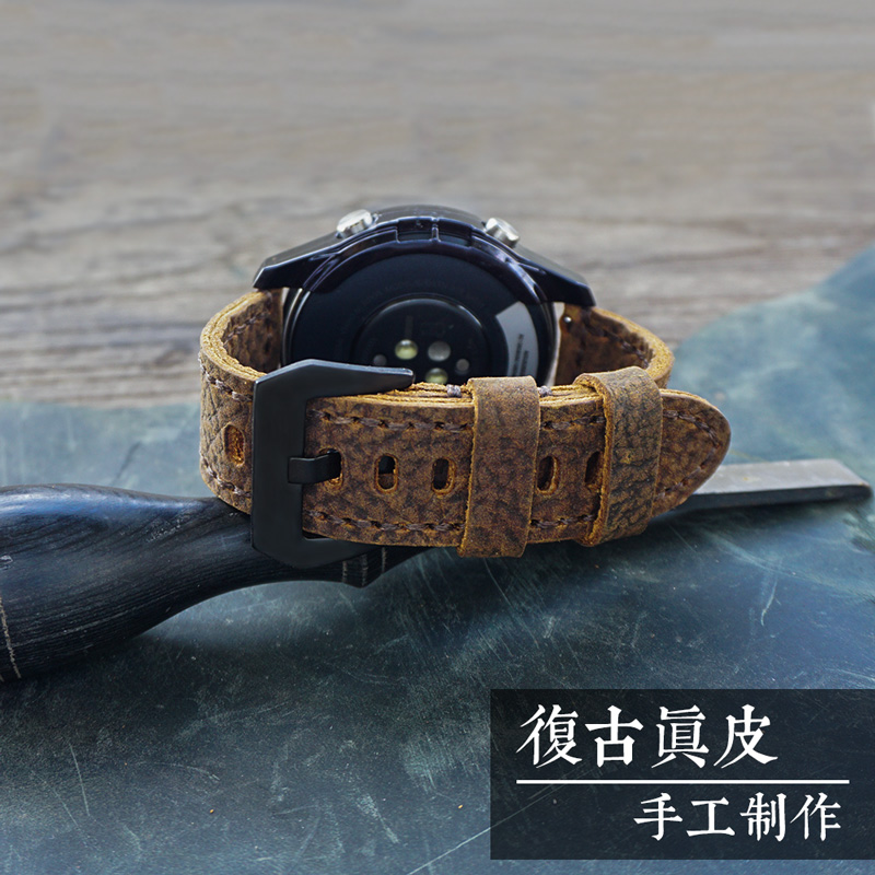 复古工装手工真皮适用华为表带