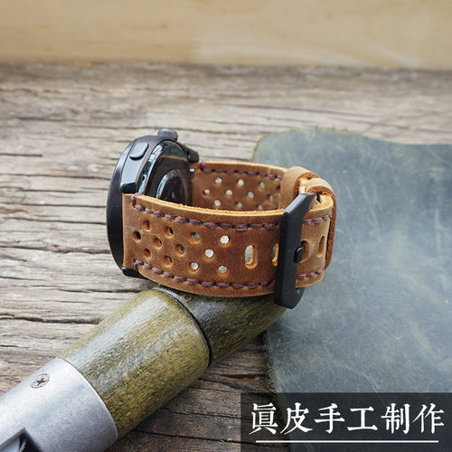 美式复古华为gt6表带透气手工
