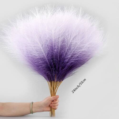 20pcs Faux Pampas Grass 55cm Artificial Reed Flowers for Vas