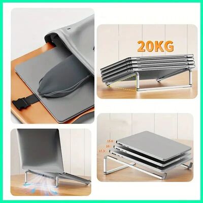 1pc aluminum alloy laptop stand - adjustable, foldable, port