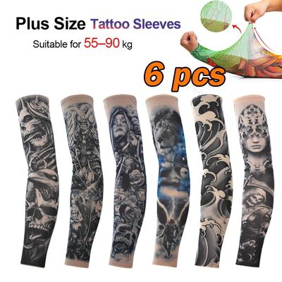 6 PCS/Lot Tattoo Sleeves Cycling Fishing for Men UV Protecti