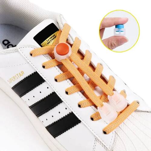 New Elastic Laces Spring Lock Shoelace Flat Rubber Bands Sho