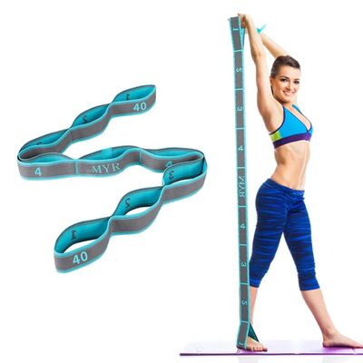 Elastic Yoga Stretching Strap with Loops, Stretch Strap for