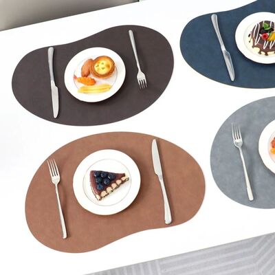PU Leather Placemats Irregular Shape Dual-Sided Dinnerware M