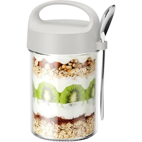 16-ounce reusable portable leak-proof glass breakfast cup, o