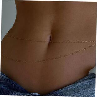 chain跨境爆款 Body 双层不对称腰链女身体链肚脐链 chain Waist