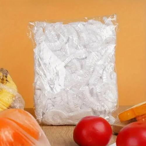 100 Piece White Cling Film, Food Packaging Bag, Suitable for