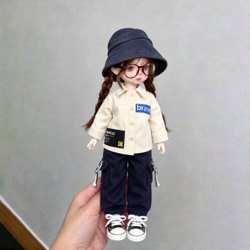 6分bjd娃衣30厘米胖体娃娃衣服鬼妈妈玩偶卫衣T恤JK服高颜值套装