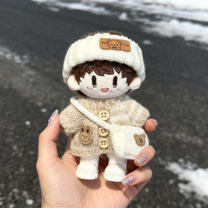 15cm周可可娃衣棉花娃娃衣服替换装深深属性可爱超萌米色钩织毛衣