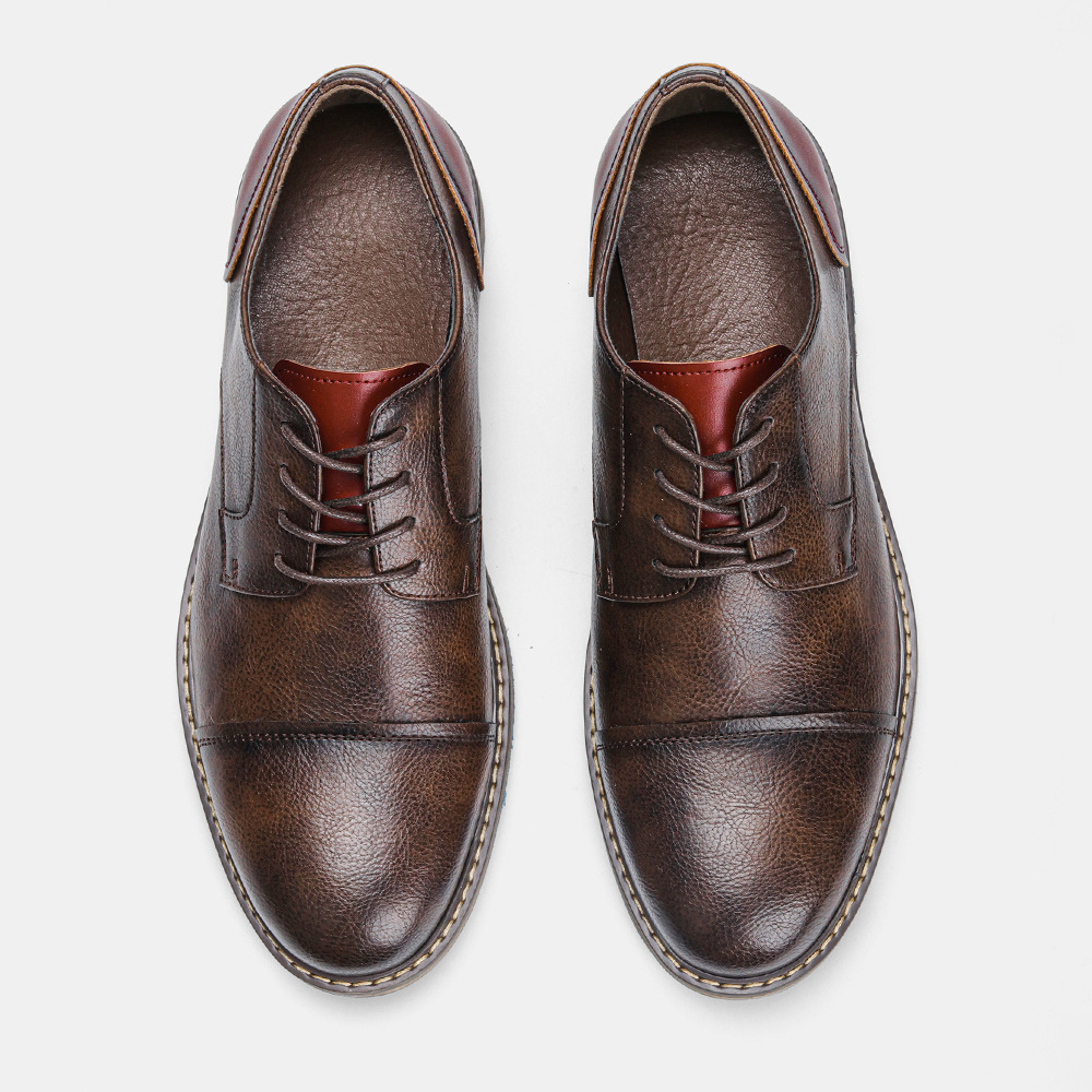 restoring ancient ways big yards leather shoes 复古大码男鞋