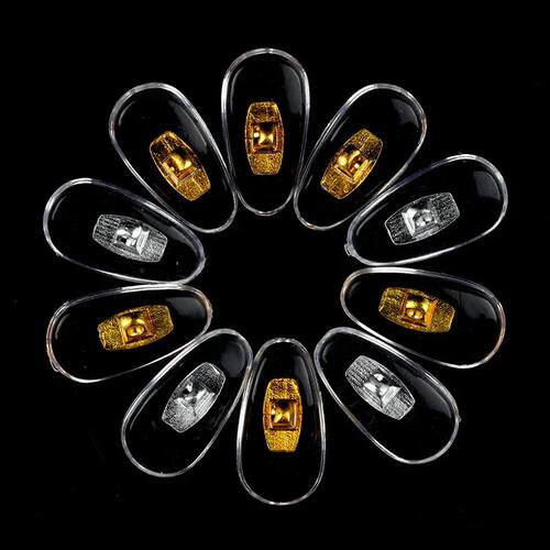 10 Pairs Silicone Screw On Nose Pads PVC Aluminium Core Brac