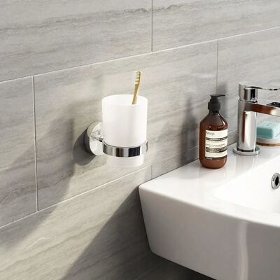 1set Wall Mount Cup Holder Durable Drilling Dispenser Modern