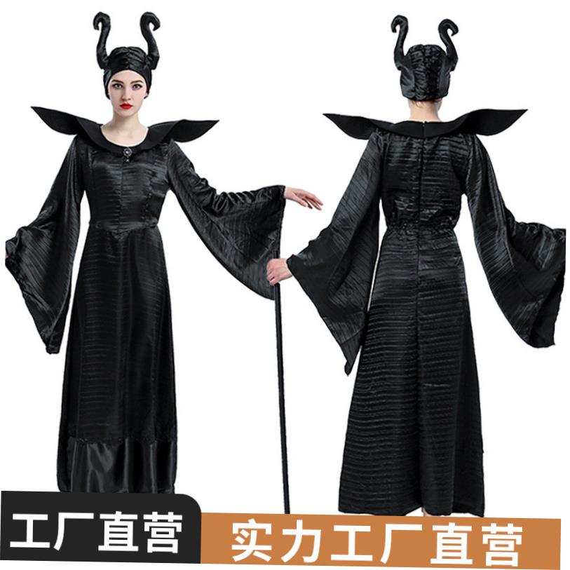 Witch Costume Dark Queen Halloween Costume万圣节女巫成人服装