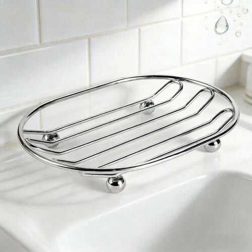 Metal Soap Dish Drainage Rack Rust Resistant Bathroom Shower