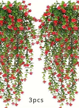 3pcs, Artificial Hanging Plants Fake Hanging Plant Faux Euca