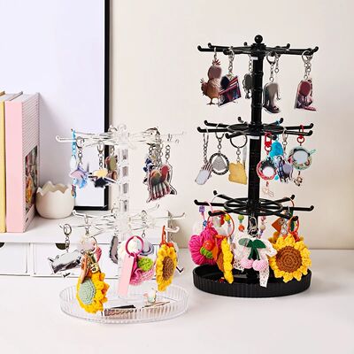 1pc Multi-Layer Adjustable Rotatable Keychain Storage Rack J