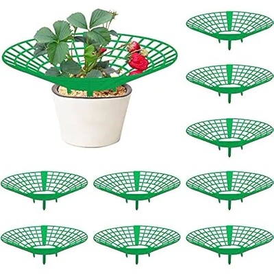 10Pcs Strawberry Plant Support Racks Green 3-Legged Plant Pr