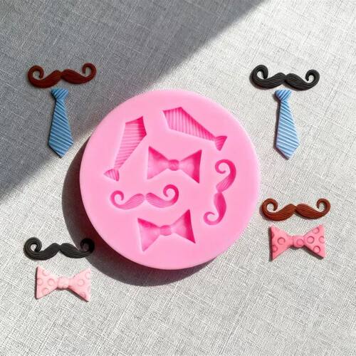 DIY Molds Bow Tie Beard Shape Silicone Molds for Cake Cookie