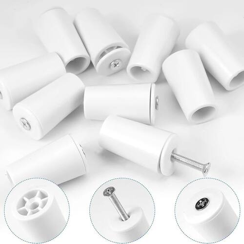 8pcs White Plastic Blind Stoppers Smooth Compact Roller Shut