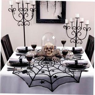 Round Table Cloth Halloween Party Decoration Lace Backdrop