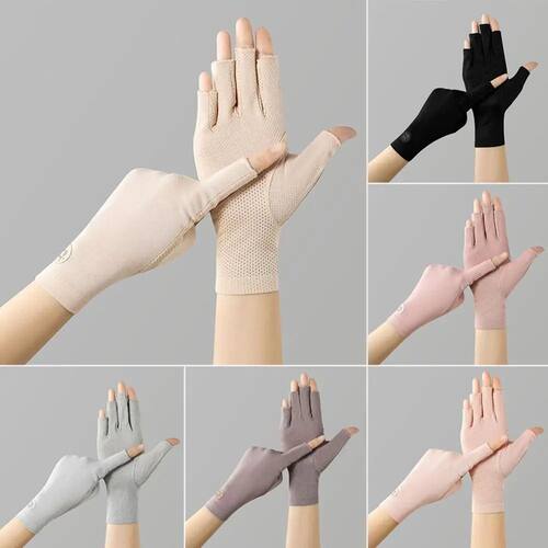 Thin Sunscreen Gloves Fashion Slip Resistant Cotton Anti-UV