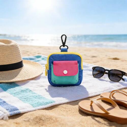NEW Contrast Color Earphone & Coin Pouch? Portable Zipper Wa