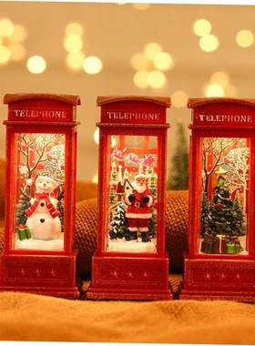 Christmas decorations for the elderly interior phone booth