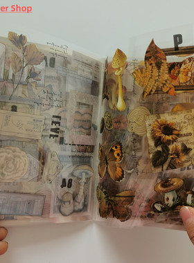 20 Sheets Vintage PET Sticker Book Diy Diary Butterfly INS A