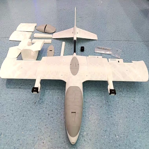 泰坦大黄蜂Y3垂起固定翼航模，白色机身，翼展110cm，P1SC打印，