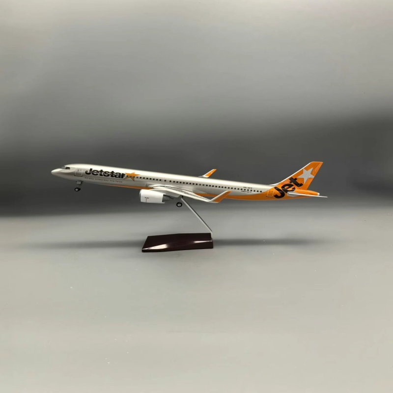 47厘米捷星航空A321neo带轮带灯仿真飞机模型礼品摆件非偏远地
