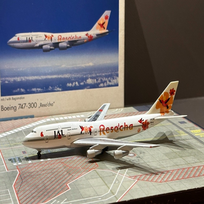1/500飞机模型 herpa jal 日本航空 747 花鸟 垂尾有点发黄 微微