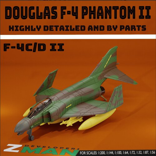 北江动力美国海空军F4-C/D鬼怪舰载机战斗机飞机树脂白膜1/144默