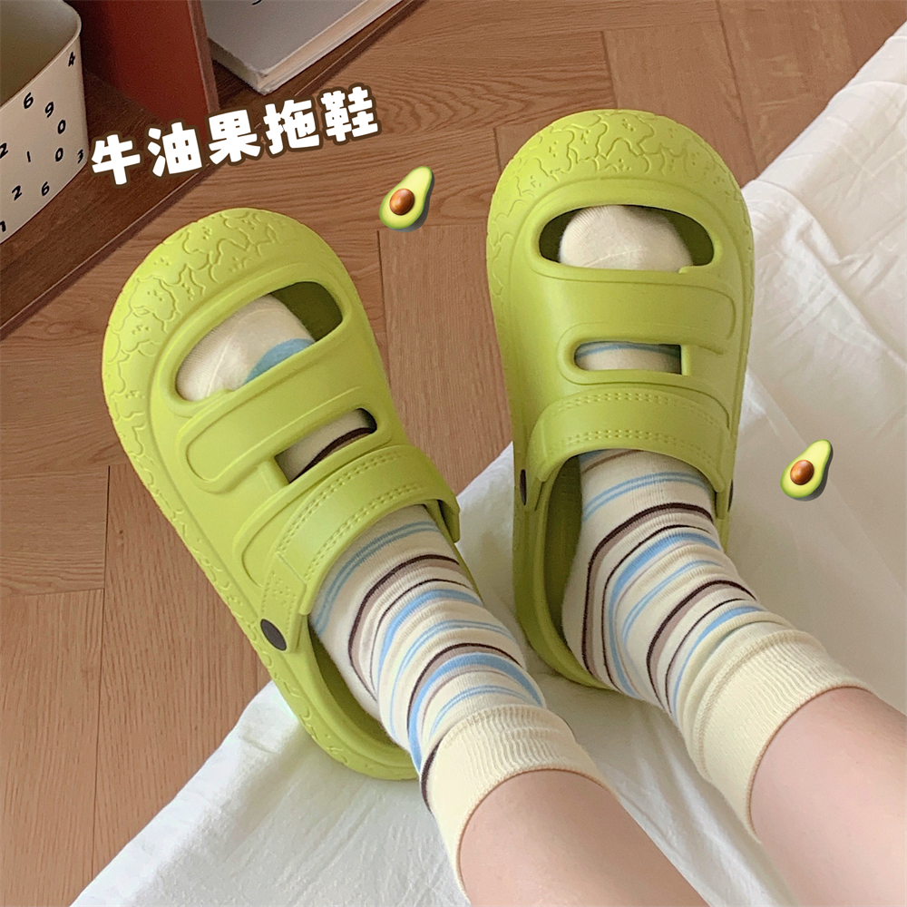踩屎感女士时尚镂空两穿凉拖鞋夏