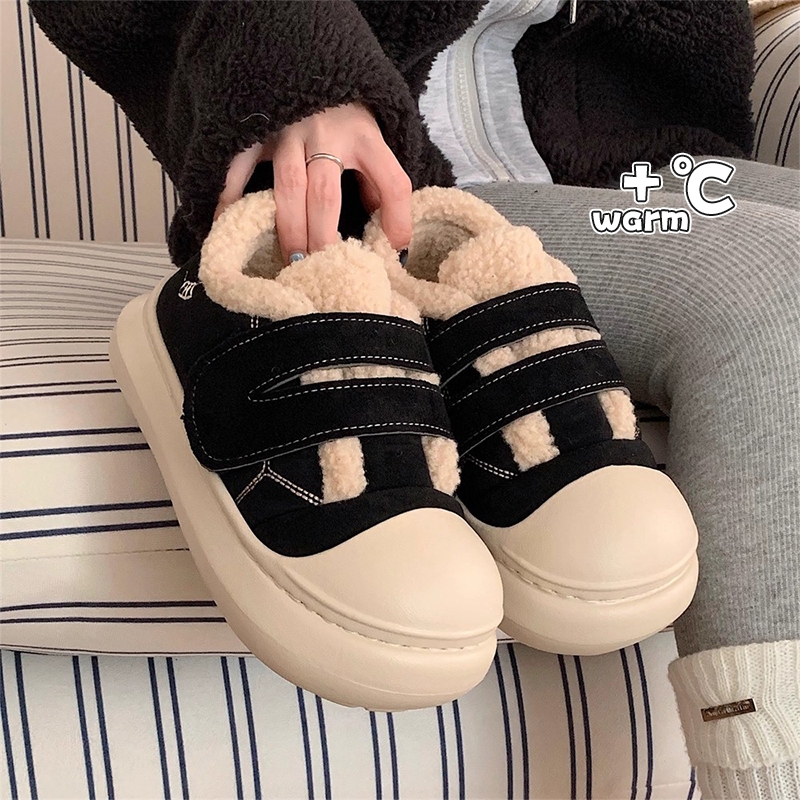 加绒魔术贴百搭保暖休闲板鞋棉鞋