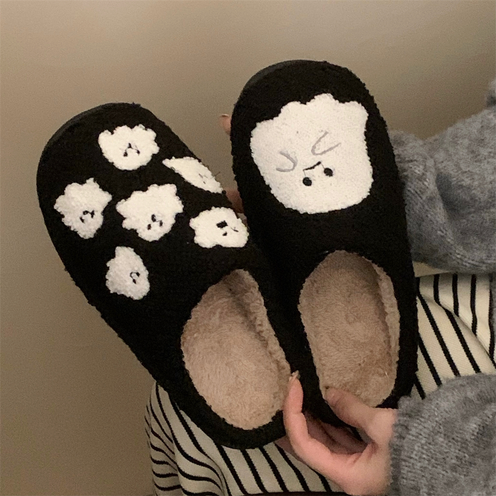 万圣节可爱小幽灵保暖毛绒月子鞋