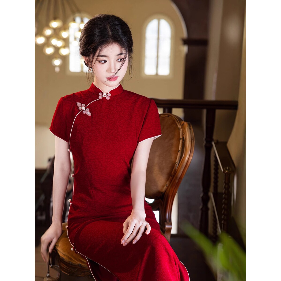 2026新款红色旗袍女夏季新中式改良年轻款少女高端大气回娘家长款