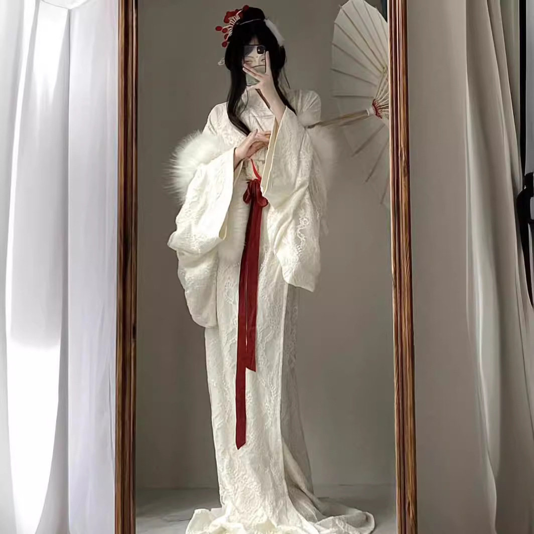 2026新款白色战国袍汉服女古装复原成人大袖直裾襦裙古风女装春秋