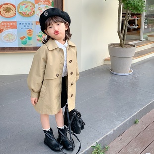 儿童英伦风女宝宝中长款 2025新款 外套春秋季 女童秋装 沫沫童装