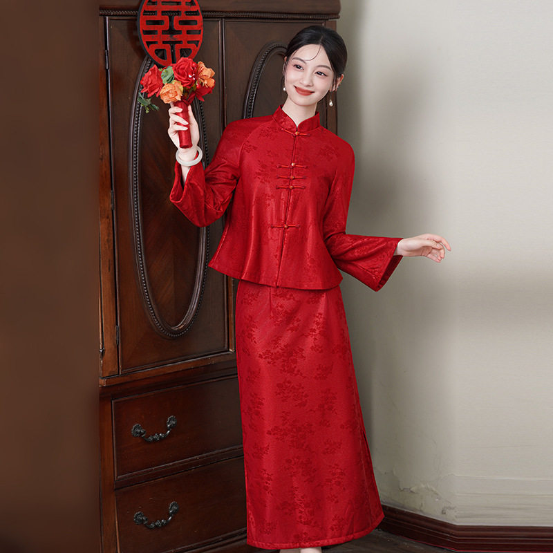 2026新款红色旗袍敬酒服新娘新中式订婚礼服女回门便装结婚连衣裙