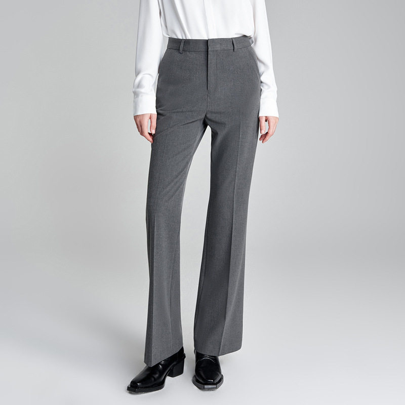 2026新款467款西装裤女士中腰微弹黑色微喇叭裤阔腿直筒秋