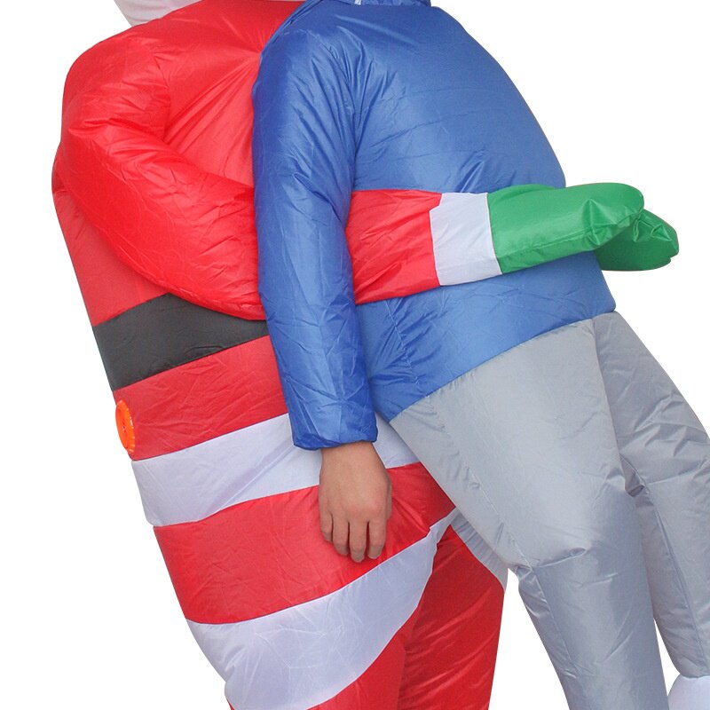 2025新款圣诞节搞笑服装圣诞老人抱人充气服装万圣节化妆舞会