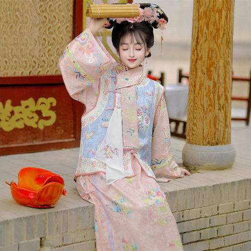 2026新款云锦原创格格服旗装汉服女春夏季晚清朝仙气古装高品质