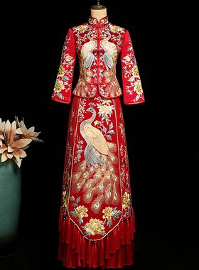 2026新款大码孕妇秀禾服新娘款中式婚纱礼服结婚服古代绣禾敬酒服