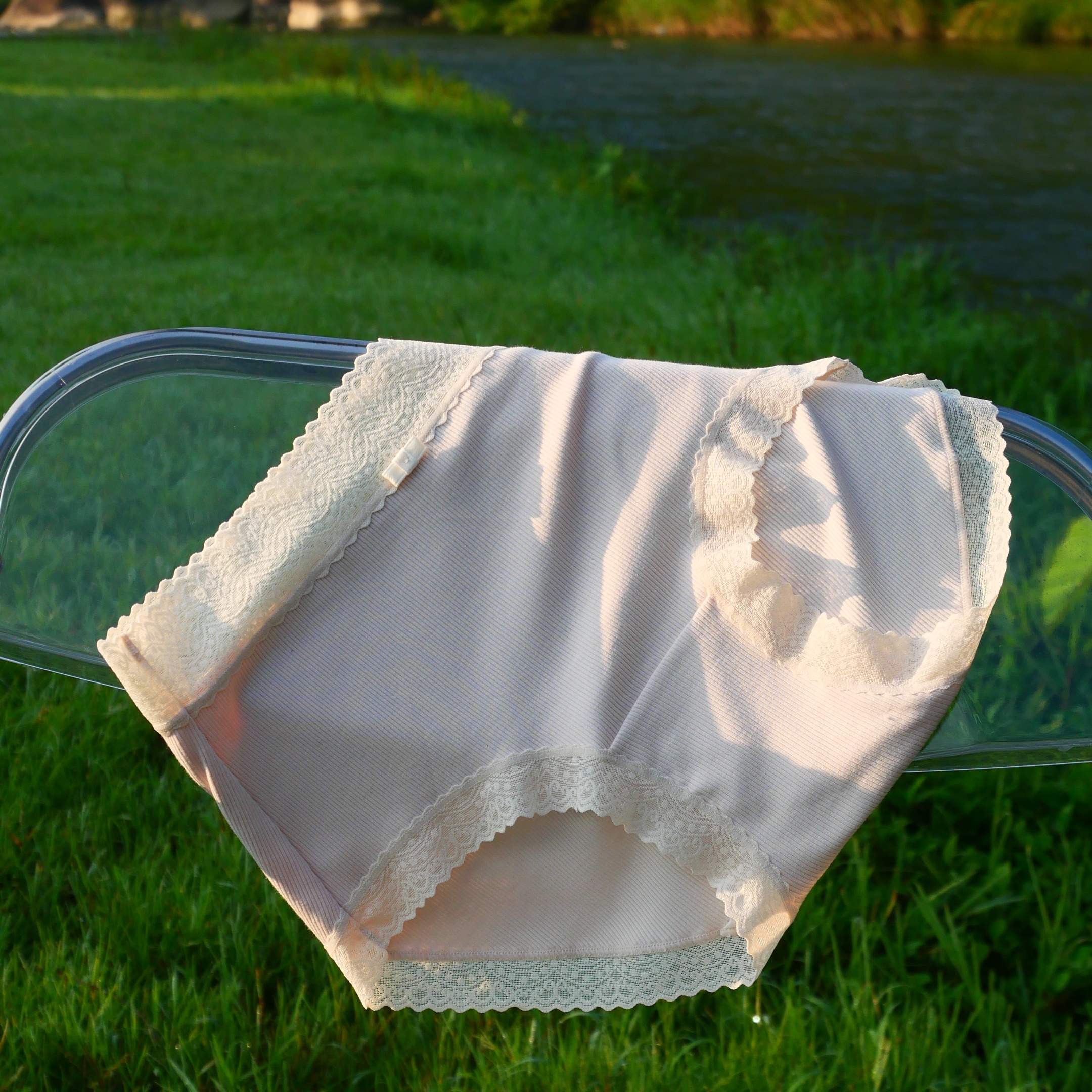 7件减13舒适蕾丝边螺纹中腰