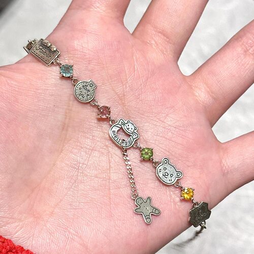 姜饼人小熊复古做旧手链女ins小众设计高级感可爱卡通手环手饰潮