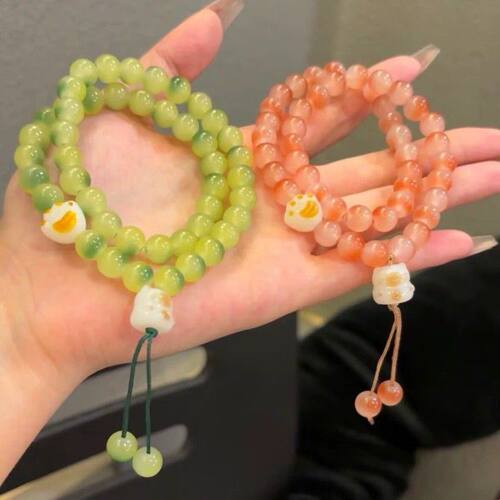 可爱猫爪菩提双圈手串学生绕指柔文玩手链甜美高颜值情侣闺蜜礼物