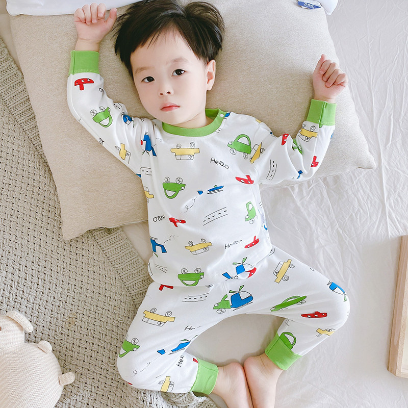宝宝内衣套装全棉婴儿秋衣秋裤中小童睡衣幼儿童两件套打底春秋款
