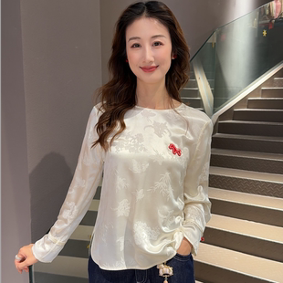 7290 气质长袖 时尚 中国风百搭复古宽松圆领中式